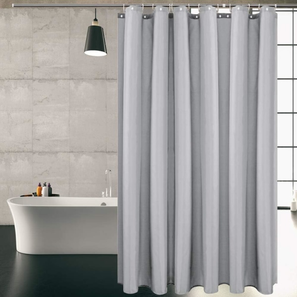 Shower Curtain, 100x180cm Polyester Fabric, Anti-Mildew Washable