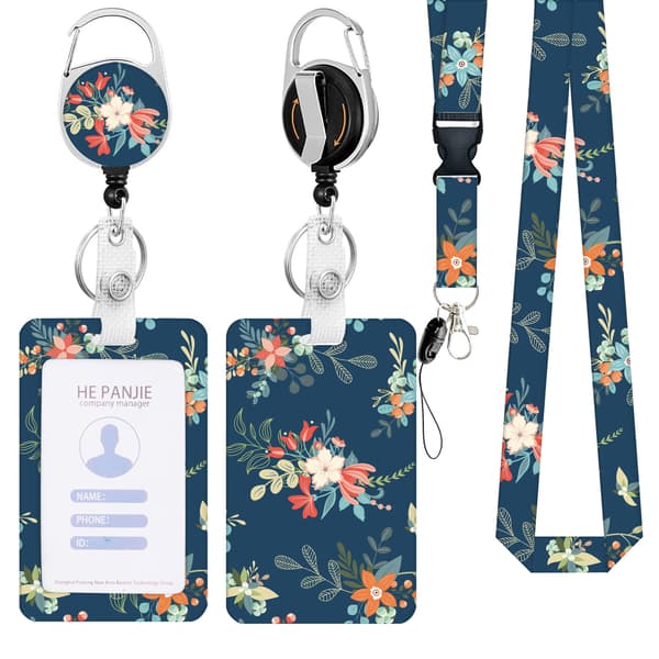 Blå Blommig Rund Zinklegering Lätt Dragspänne Polyester Mobiltelefon