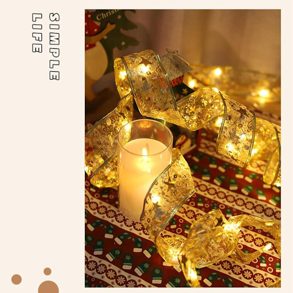LED Julebåndlys, 2M Båndlys, Bryllup Fest Hage Jul, Julgran Pynt, Varmt Lys