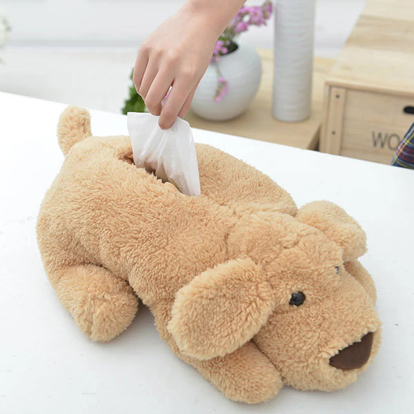 Plush Dog Toy style Anime Tissue Holder Tissue Box Cartoon Tissue Cover Pap