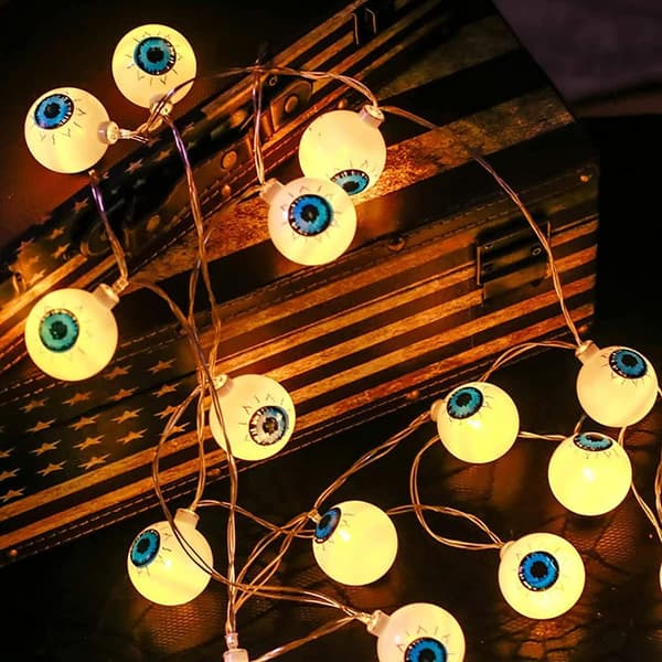 Halloween spøkelsesøyeformede lys, 20 LED spøkelsesøyelys - Vanntett - 8 lysmoduser - For Holid