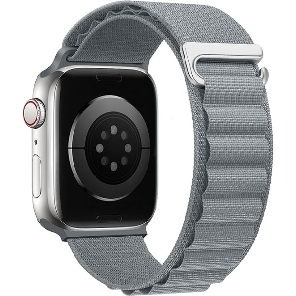 Grå Kompatibel med Apple Watch Strap 42mm 44mm 45mm Nylon Watch