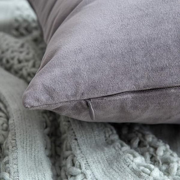 Sæt med 2 Fløjls Pudebetræk 45X45CM Grå, Dekorative Sofa Pude