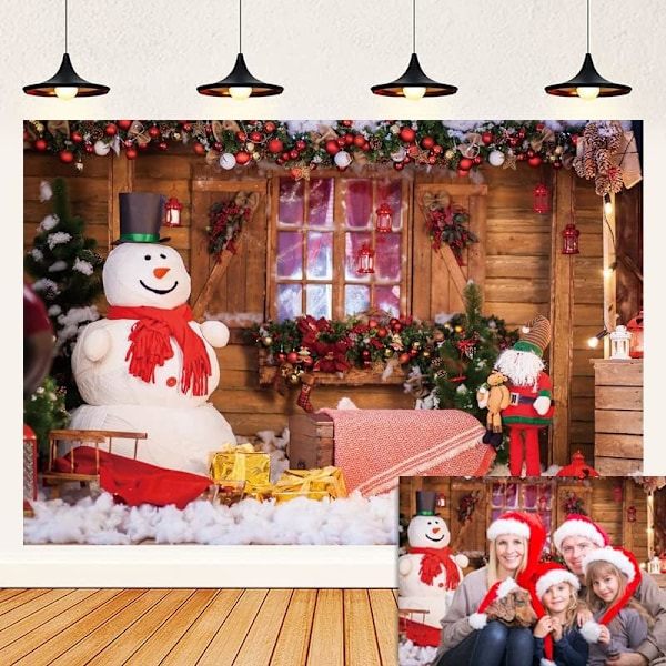 Christmas Photography Backdrop (2x1.5m), Snowman, Father Gifts New Year's Eve Holidays, Party Decorations, Photosho