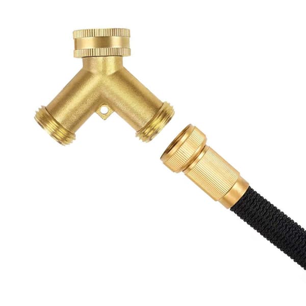 2-veis Y-fordeler, 3/4\" hann, messing, med stengeventiler