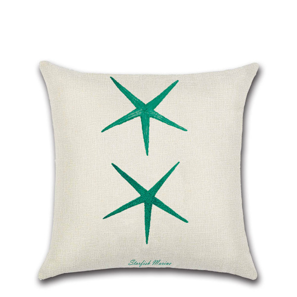 (Grøn) Sæt med 4 - Polyester Linned Pyntepudebetræk Bilpudebetræk til Sofa Seng Boligindretning Sæt, 45 x 45 cm (Stjerne