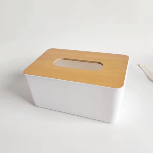 Moderne serviettboks i bambus, rektangulær