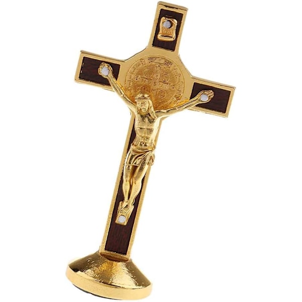Kultakrusifiksi-patsas Jeesus Kristus ristillä autoon, kotiin, kappeliin