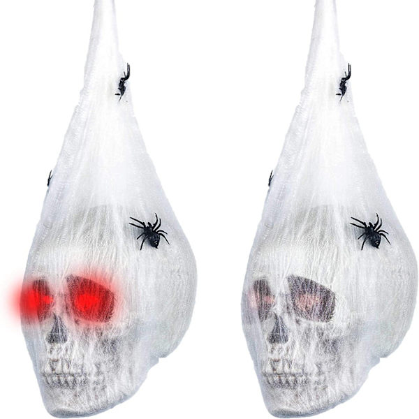 Halloween-rekvisiitta ylösalaisin hohtava kallo
