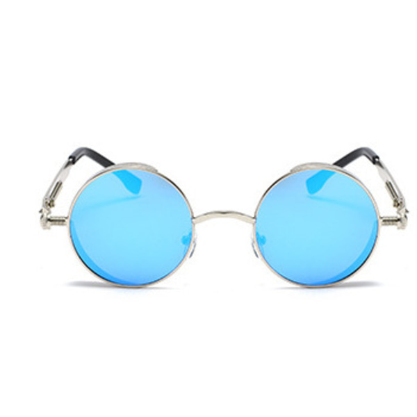 Pyöreät Retro Metallikehyksiset Polaroidisunslasit Miehille ja Naisille Unisex UV400-Suojalla E