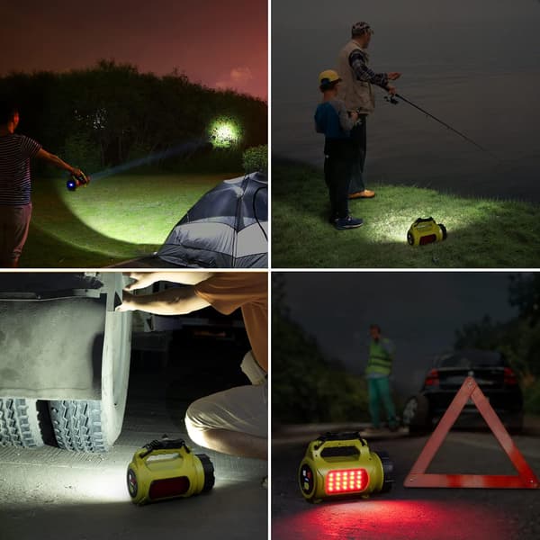 LED Camping Lampe, Genopladelig Lommelygte, 5 Blinktilstande J