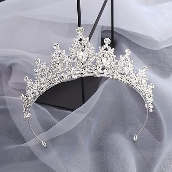 Krystallkroner for voksne Rhinestone Bryllups Tiara for kvinner prinsessekroner for jente A