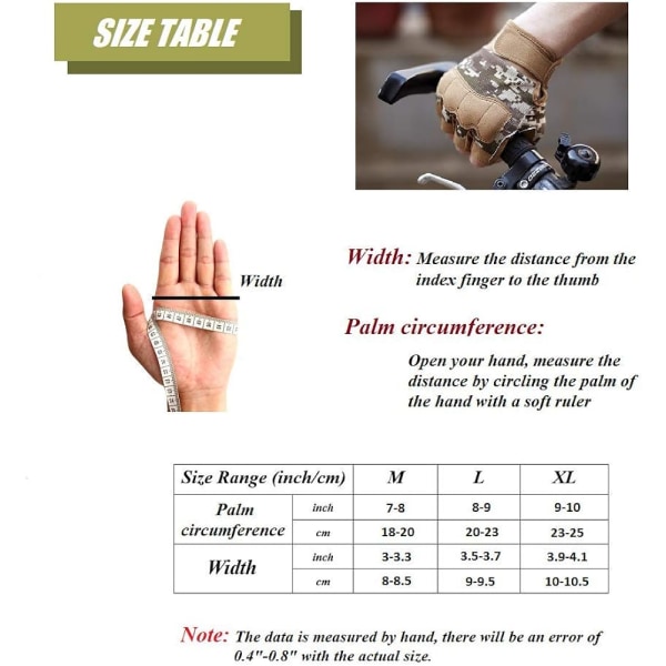 (L) Taktiska Fingerlösa Handskar, Brun, Lätt, Andningsbara och Skyddande Utomhus Militärhandskar för Skytte, Jakt M