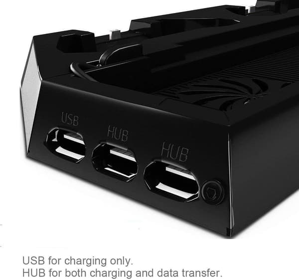 PS4 viftekjøler, vertikalstativ for PS4, vifte med 3 USB-hubladning