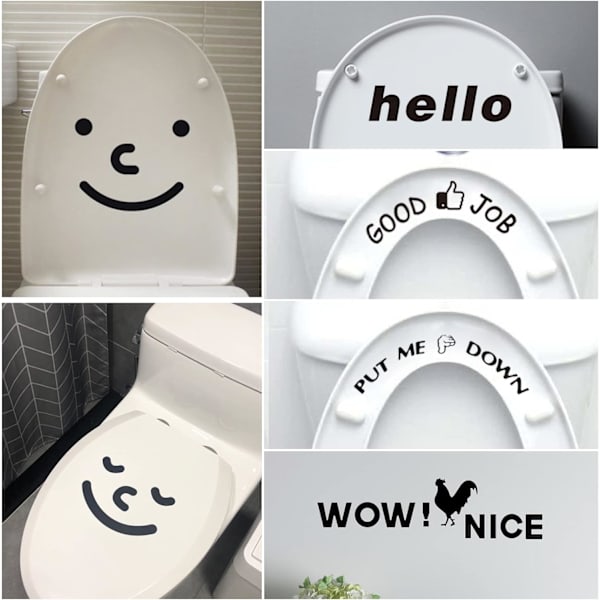 Hauska WC-istuimen tarra, hauska sarjakuva WC-tarra, WC-kannen tarra