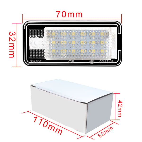 2-pack LED-skyltbelysning för bilar, superljus, fel