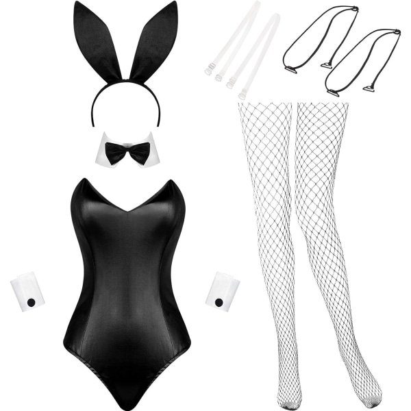 Kvinders Halloween Bunny Kostume og Haler Bodysuit Kanin Outfit