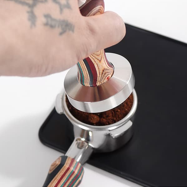 Rustfrit stål kaffemaskine tamper (51MM farve træ tamper)