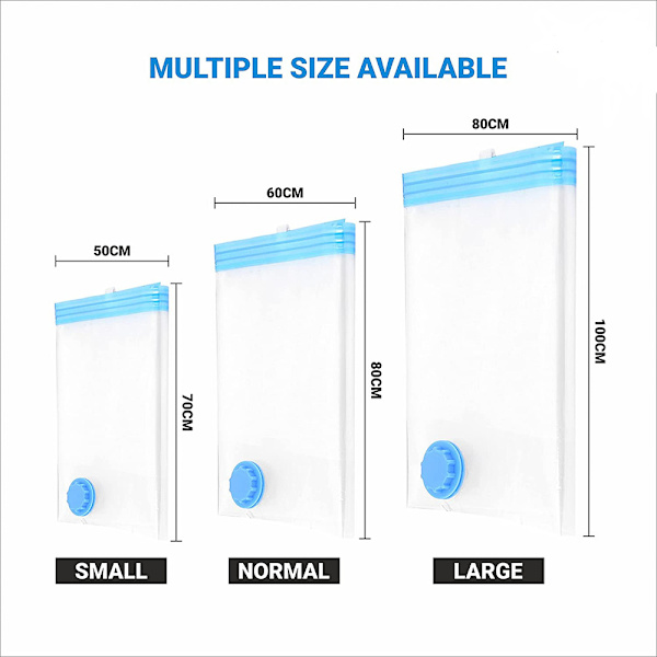 Tyhjiöpusseja imurilla 6 kpl 2L100x80 +2M 80x60 + 2S 70x50cm Pumppu Tyhjiöpusseja Matkalle U