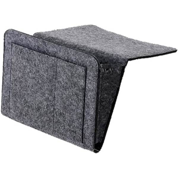 1 st. Filt Hängande Sängbord Organizer för Hem, Säng, Soffa, Våningssängar (Mörkgrå) M