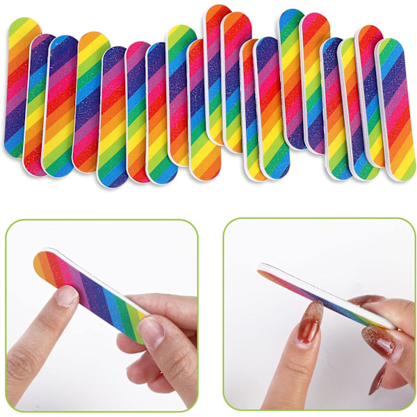 100 stk. Mini neglefile Dobbeltsidede Professionelle Neglefile C