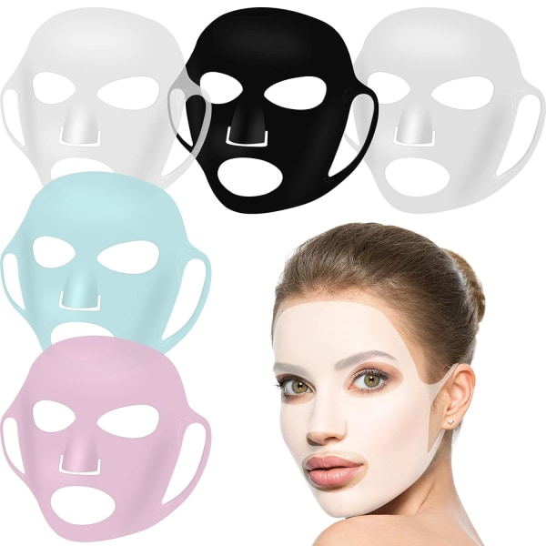 5 delar återanvändbar silikon ansiktsmask ansiktsmask cover Silikon hudmask