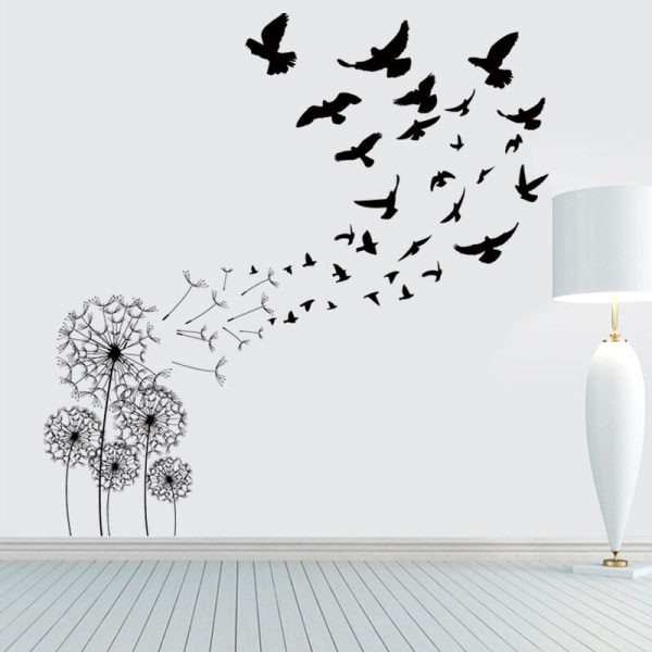 3st Maskros Fåglar Creative Wall Stickers Personality Living Ro