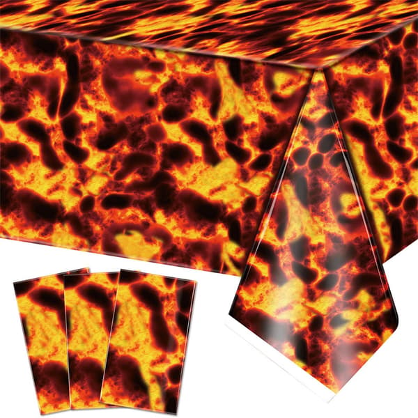 3-pack Lava-bordsduk Vulkan Dekorationer Halloween Plast Tabl