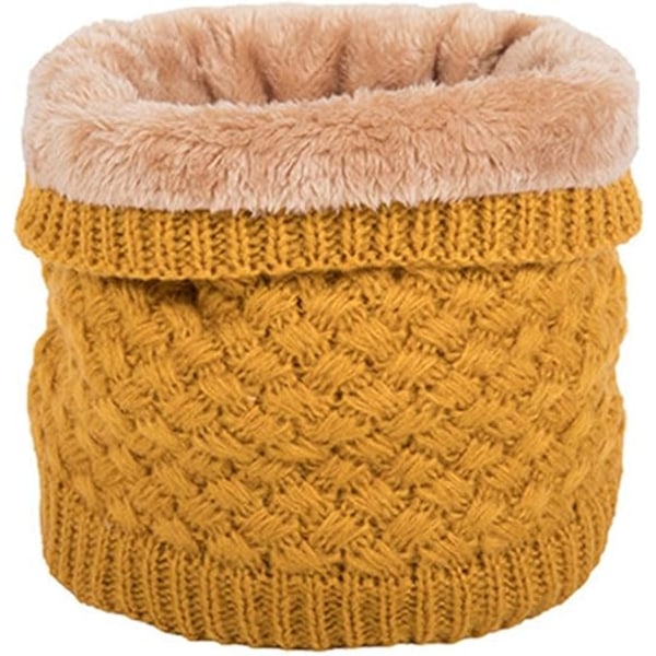 Yellow Knitted Men's and Women's Winter Warm Tube ScarvesKnit Nec