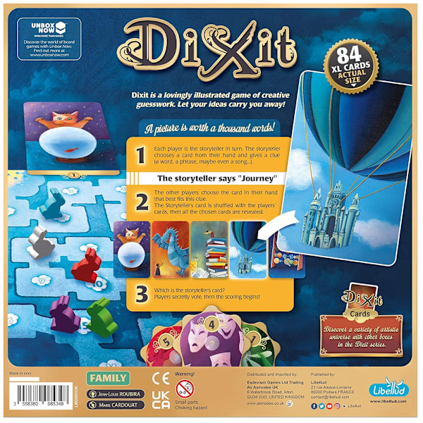 Dixit | Lautapeli | Ikäsuositus 8+ | 3-8 pelaajaa | Peliaika 30 minuuttia D