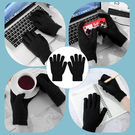 6 par strikkede handsker varme handsker vinterstrikkede handsker