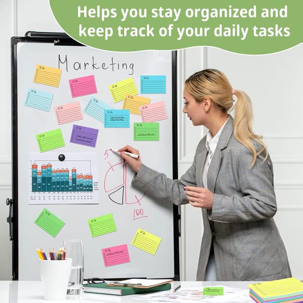 9 pakker super sticky notes, 90 x 76mm fargerike sticky notes, 720