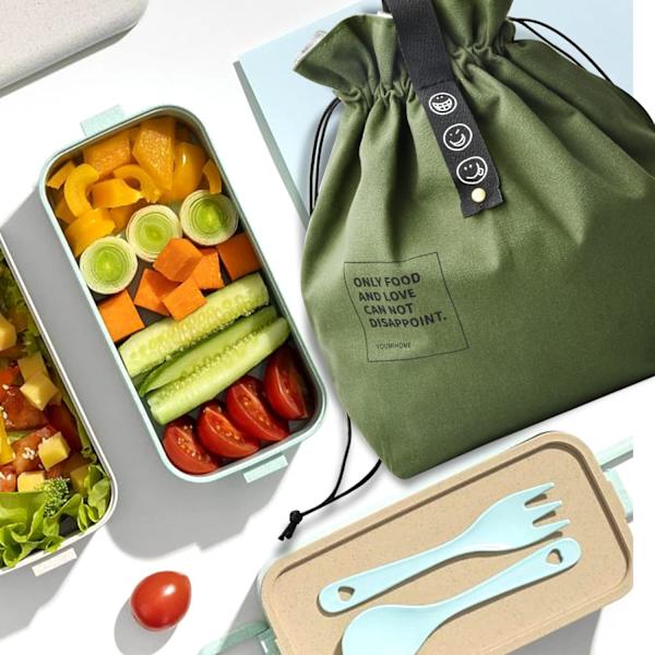 Grøn isoleret frokostpose, 9L bomuld, bærbar frokostpose, sammenklappelig, genanvendelig indkøbspose