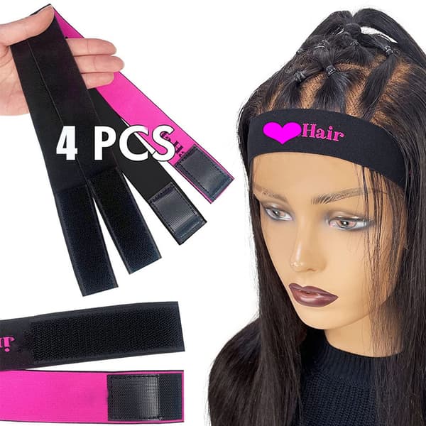 4PCS  Spets Smältband, Elastiskt band för peruker, Perukband för peruker