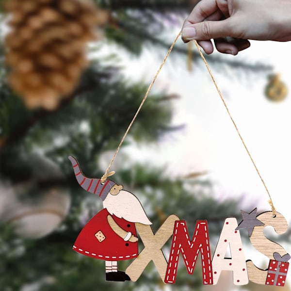 Træjulepynt (Julemønster), Juletræskilt til Dør, Julemandsplakat Juletræspendant