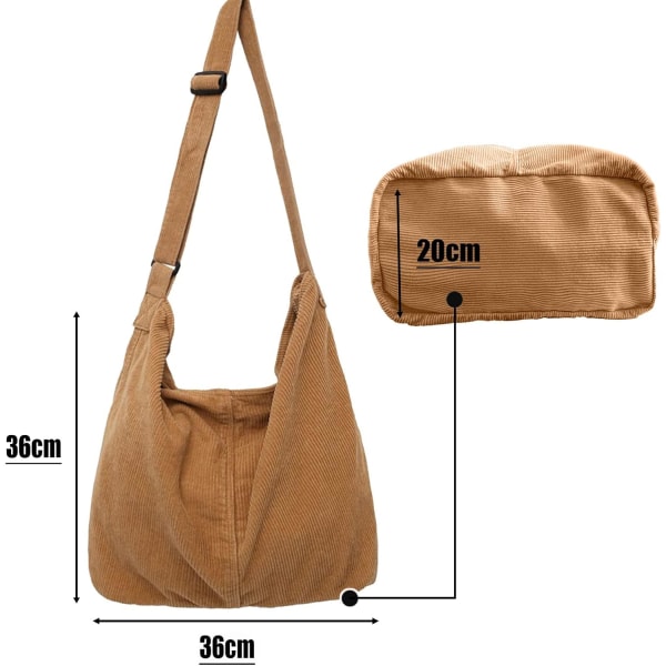 Brun Tote Bag Unisex Casual Handväska Stor Handväska Handväska Mode