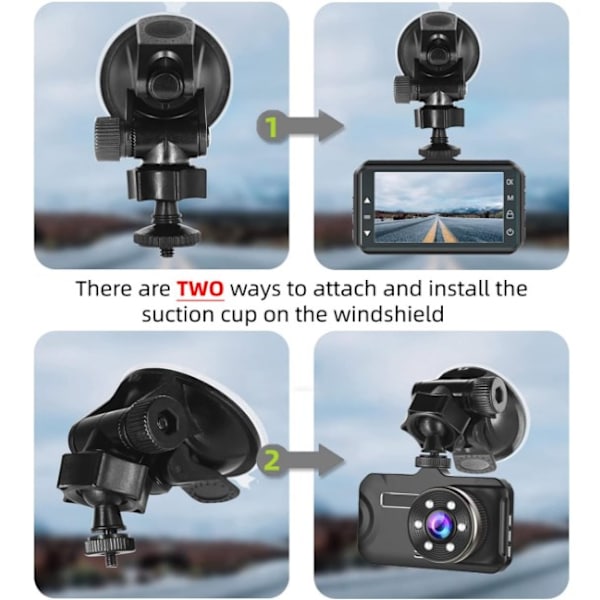 S30 Dash Cam sugekopholder (2. generation) med 10 stk. led til REXING, Z-Edge, Old Shark, YI, KDLINKS, Falcon