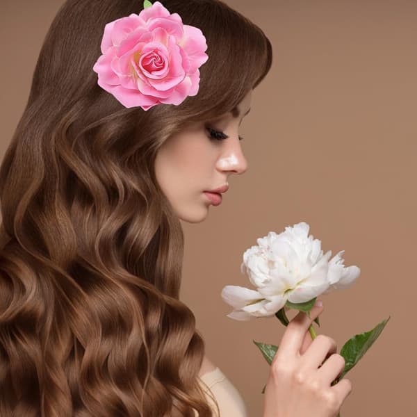 6 stk. lyserøde roser hårklemme, blomsterhårnål, lyserød fascinator