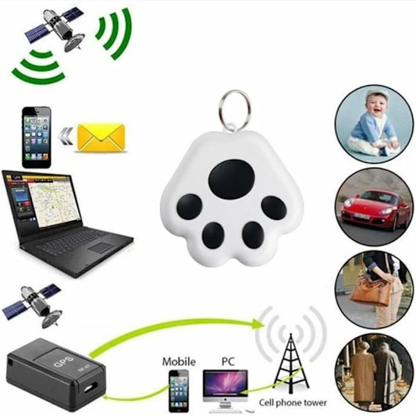 Bärbar Bluetooth Anti-Lost Locator Tracker, Bluetooth Husdjur Tracker GPS Smart Anti Lost Nyckelring Hund