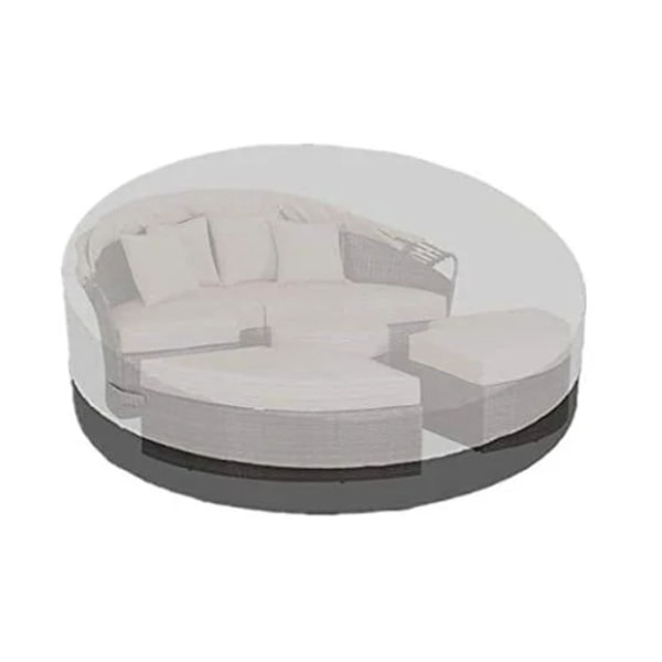165x83cm Rundt Sofa Bed Deksel med Stropper og Håndtak, Rund Solseng Deksel, Svart