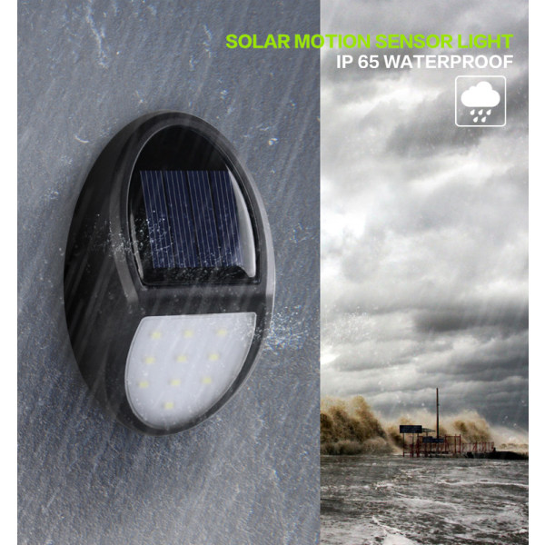 Udendørs Solcellelampe, 10 LED Solcellelampe Led Vægslampe, eclaira E