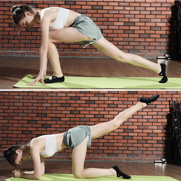 3 Par Yoga-strumpor för Kvinnor, Pilatesstrumpor, Lätta att Ta På, Halksäkra Bomullsstrumpor för Barre, Balett, Dans och Träning, Svart, Grå, Rosa E