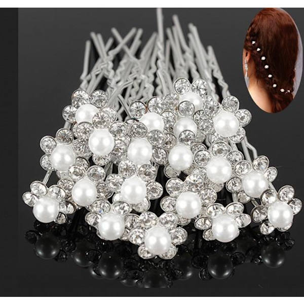 20 stk U-formede hårnåler for fest, ball, bryllup, brud, brudepike