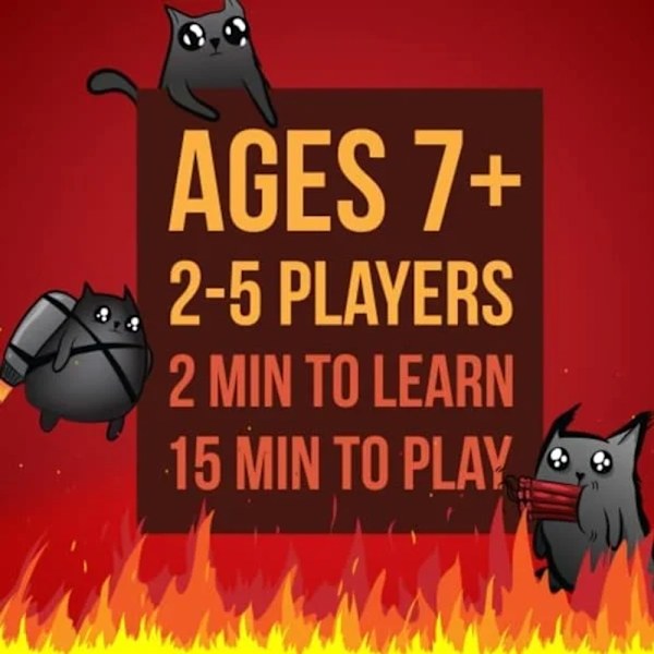 Exploding Kittens - Kortspel | Familjevänligt Partyspel | Rysk Roulette