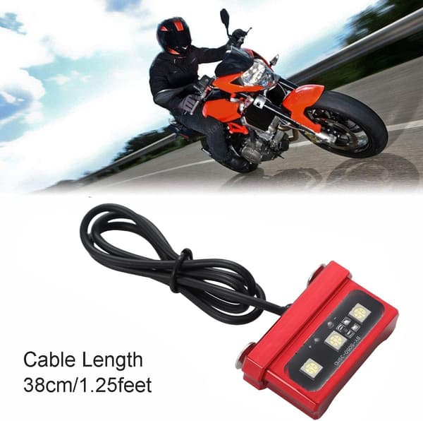 Rød CNC Motorcykel Nummerpladelys, 12V Universal Motorcykel A