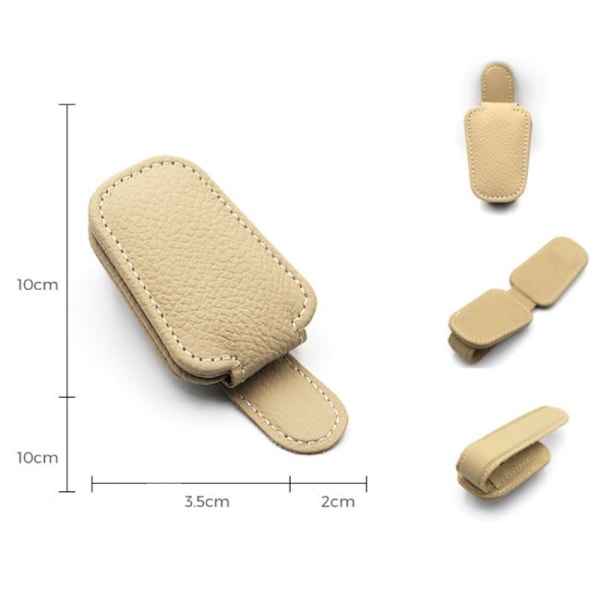 (Beige) Glasögonhållare för bil, 2 glasögonhållare för bil solglasögon