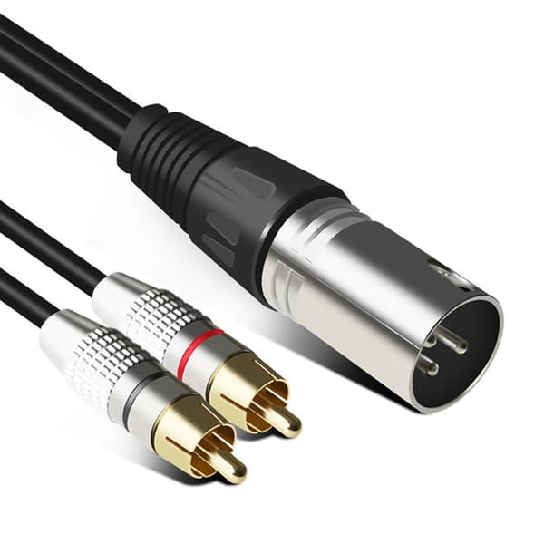 1 XLR han til 2 RCA han stereo lydkabel stik Y splitter kabel til mikrofon