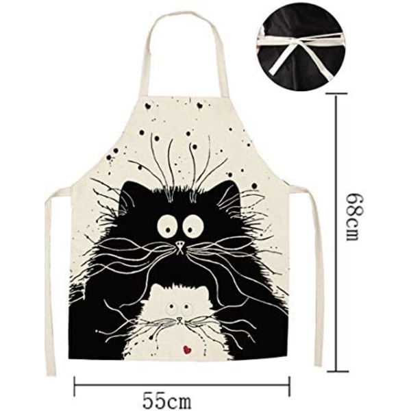 Söt tecknad unisex matlagningsförkläde A-Fiori cat2 grillförkläde