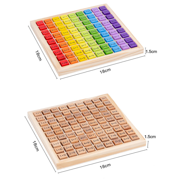 Matematik 1x1 Bræt til Drenge og Piger, Børn fra 3 år, Læringsbræt til Stakning og Sortering, Træ N