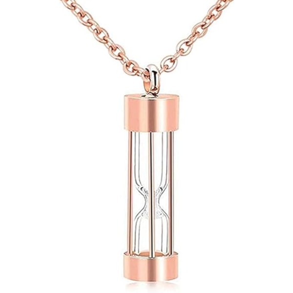 (Glas-Roséguld) Timglasformad Urna Halsband för Ashe